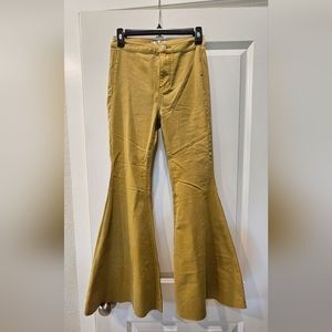 Free People bell bottoms, mustard color , size 26.